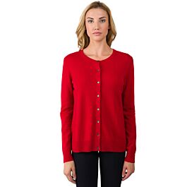 Red Cashmere Button front Cardigan Sweater - J CASHMERE