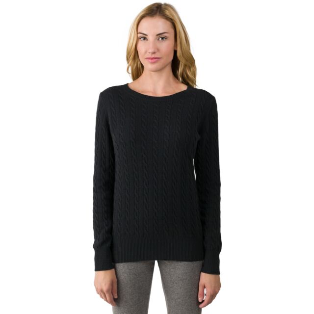 Black Cashmere Cable-knit V-neck Long cardigan Sweater - J CASHMERE