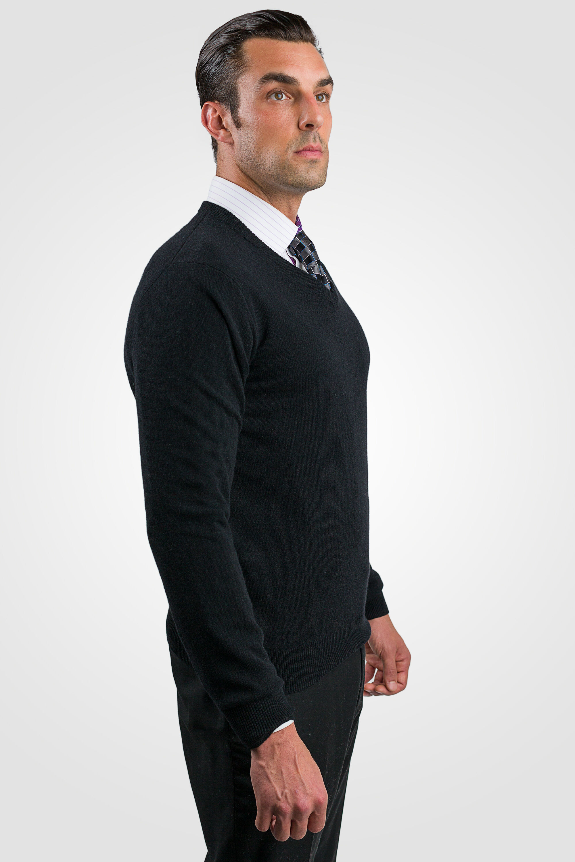 Mens Clothing Sweaters and knitwear V-neck jumpers Brooksfield Wool Jumper in Black for Men 