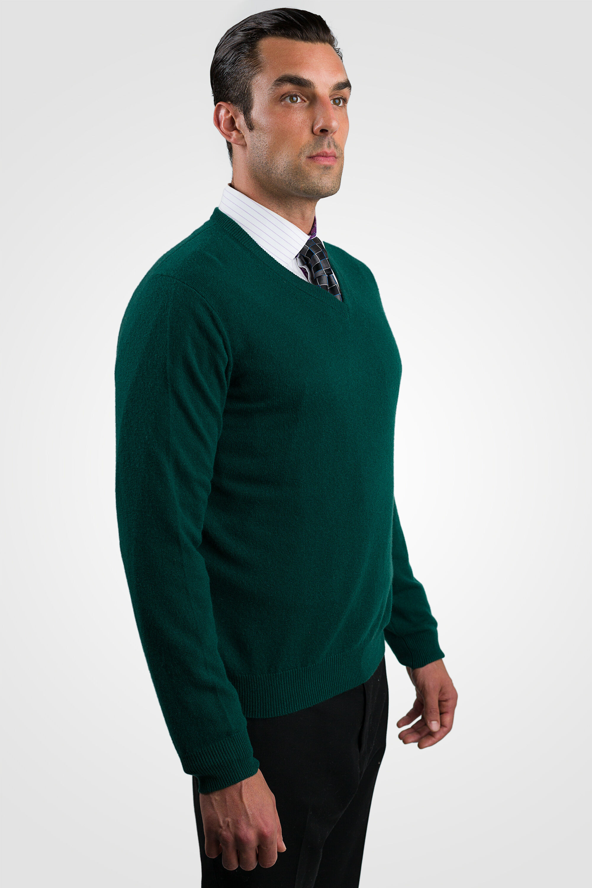 for Men Malo Cashmere Jumper in Military Green Green Mens Clothing Sweaters and knitwear V-neck jumpers 