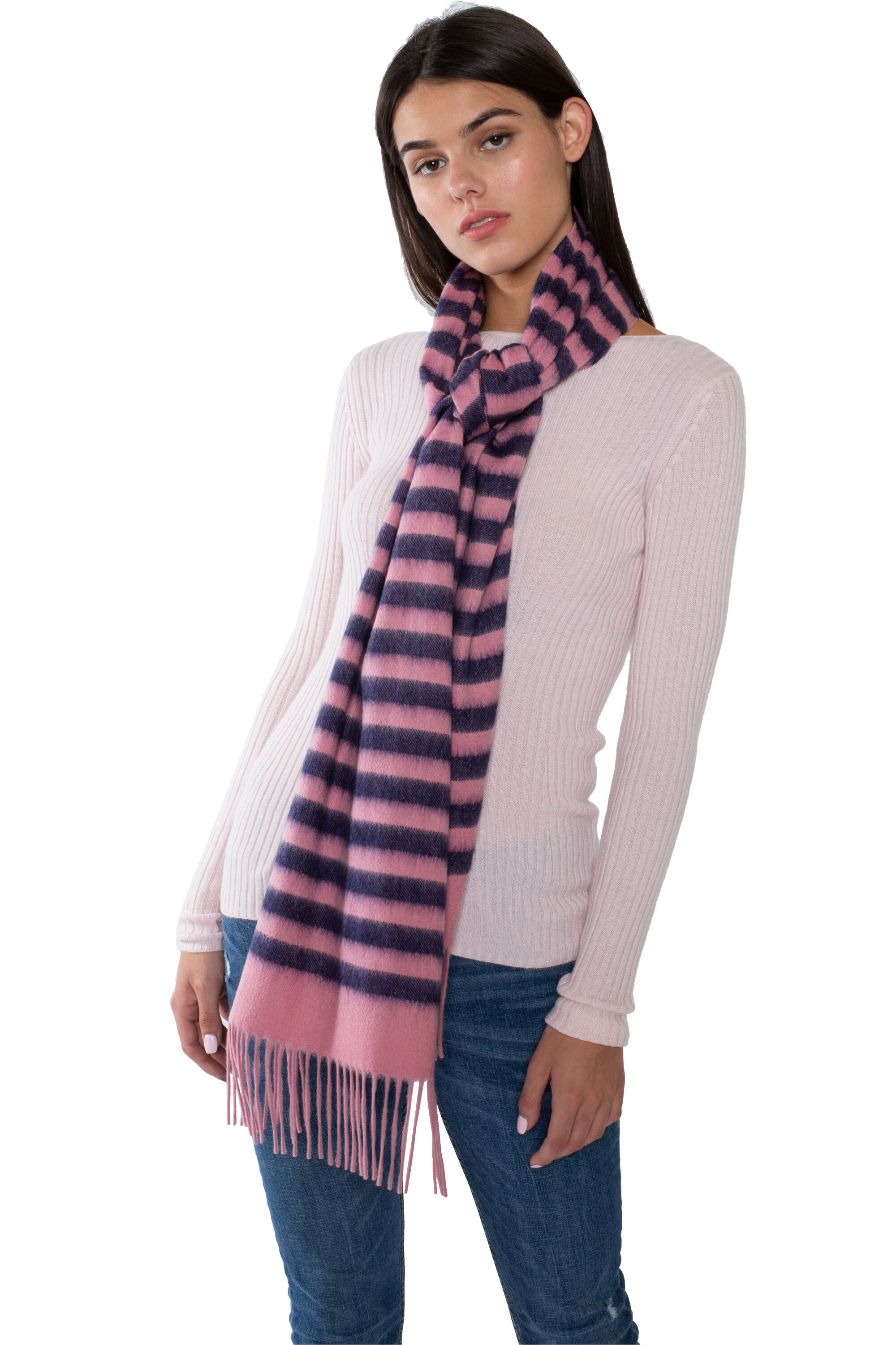 Cashmere striped scarf –