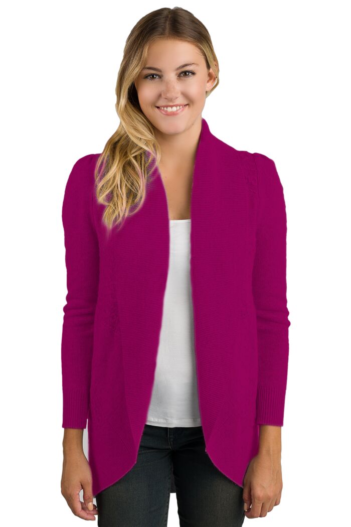 Berry Cashmere Celine Cardigan Sweater front view