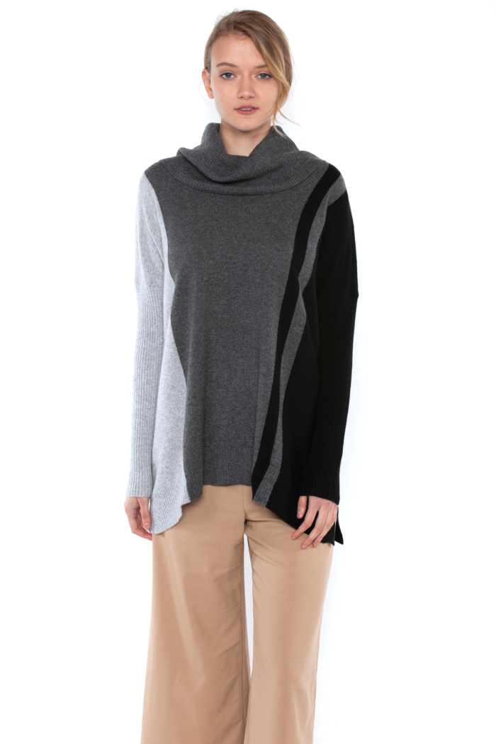 J CASHMERE Women's 100% Pure Cashmere Cocoon Dolman Sleeve Cowlneck Sweater