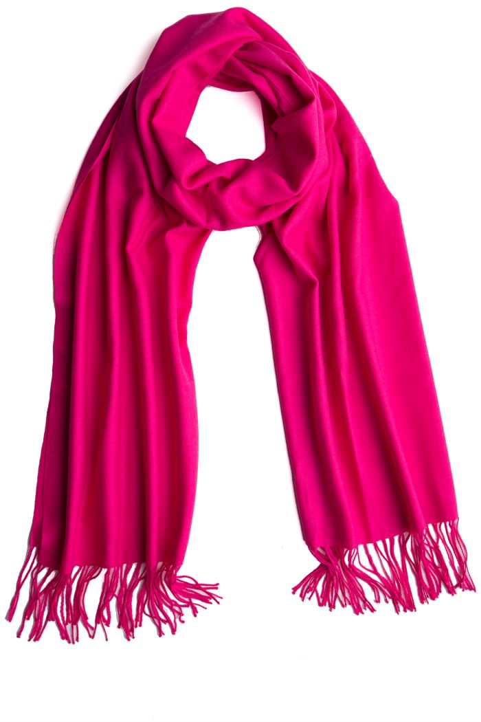 Hot Pink Tissue Weight Wool Cashmere Wrap front view