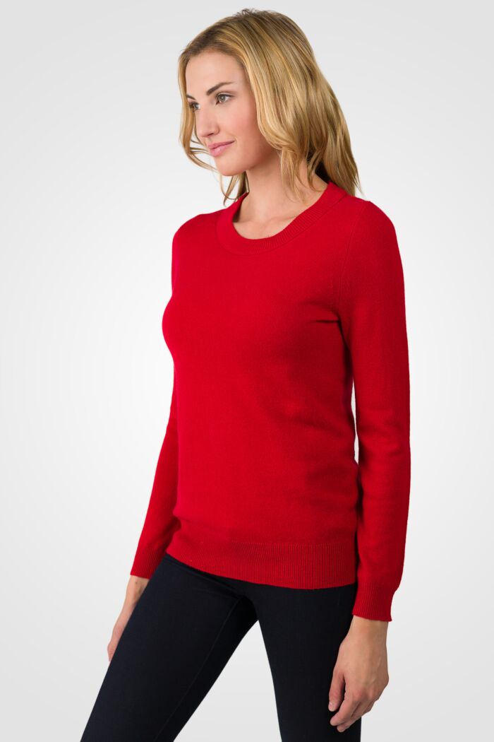 Red Cashmere Crewneck Sweater - J CASHMERE