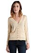 Lemon Tissue Weight Cashmere V-Neck Button Front Cardigan Sweater Front View