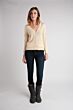 Lemon Tissue Weight Cashmere V-Neck Button Front Cardigan Sweater Full View