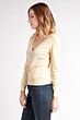 Lemon Tissue Weight Cashmere V-Neck Button Front Cardigan Sweater Left View