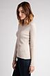 Oatmeal Cashmere Cable-knit V-neck Sweater Left View