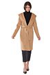 JENNIE LIU Women's Cashmere Wool Double Face Hooded Trench Coat with Belt