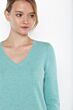 JENNIE LIU Women's 100% Pure Cashmere Long Sleeve Pullover V Neck Sweater(XL