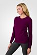 JENNIE LIU Women's 100% Pure Cashmere Long Sleeve Crew Neck Sweater(M, Plum)