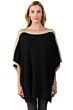Cashmere Blend Rib Knitted Poncho Sweater Front View