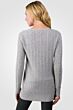 Grey Cashmere Cable-knit V-neck Long cardigan Sweater back view