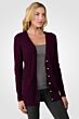 Plum Cashmere Cable-knit V-neck Long cardigan Sweater right side view