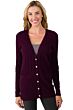 Plum Cashmere Cable-knit V-neck Long cardigan Sweater front view