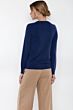 JENNIE LIU Women's 100% Pure Cashmere Long Sleeve Crew Neck Sweater(S, Blue)