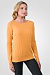 Apricot Cashmere Cable-knit Crewneck Sweater right side view