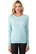 JENNIE LIU Women's 100% Pure Cashmere Long Sleeve Crew Neck Sweater(S, Aqua)