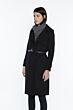 JENNIE LIU Women's Cashmere Wool Double-faced Trench Coat(L
