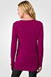 Berry Cashmere Cable-knit V-neck Long cardigan Sweater back view