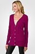 Berry Cashmere Cable-knit V-neck Long cardigan Sweater left side view