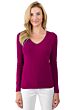 Berry Cashmere V-neck Sweater Front View