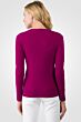 Berry Cashmere V-neck Sweater Back View
