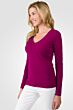 Berry Cashmere V-neck Sweater Left View