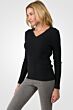 Black Cashmere Cable-knit V-neck Sweater left side view