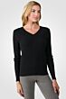 Black Cashmere Cable-knit V-neck Sweater right side view