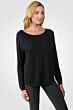 Black Cashmere Boatneck Raglan Sweater right side view