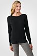 Black Cashmere Cable-knit Crewneck Sweater right side view