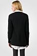 Black Cashmere Cable-knit V-neck Long cardigan Sweater back view