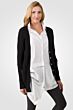 Black Cashmere Cable-knit V-neck Long cardigan Sweater right side view