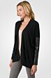 Black Cashmere Dolman Cardigan Tunic Sweater left side view