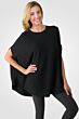 Black Cashmere Oversized Laid-back Poncho Sweater right side view