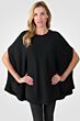 Black Cashmere Oversized Laid-back Poncho Sweater front view alt
