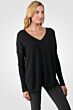 Black Cashmere Oversized Double V Dolman Sweater right side view