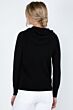 Black Cashmere Long Sleeve Zip Hoodie Cardigan Sweater Back View
