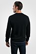 Black Men's 100% Cashmere Long Sleeve Pullover Crewneck Sweater Back View