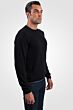 Black Men's 100% Cashmere Long Sleeve Pullover Crewneck Sweater Right View