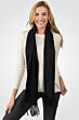 Black Watermark Cashmere Blend Woven Scarf side view