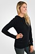 Black Cashmere Long Sleeve Zip Hoodie Cardigan Sweater Right View