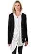 Black Cashmere Cable-knit V-neck Long cardigan Sweater front view