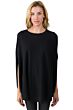 Black Cashmere Oversized Laid-back Poncho Sweater front view