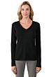 Black Cashmere V-neck Sweater front view