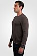 Brown Men's 100% Cashmere Long Sleeve Pullover Crewneck Sweater Left View