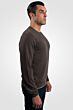 Brown Men's 100% Cashmere Long Sleeve Pullover Crewneck Sweater Right View