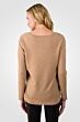 Camel Heather Cashmere High Low Sweater back view